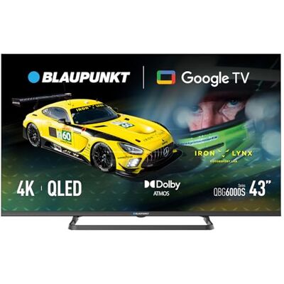 Blaupunkt Smart TV 43" QLED 4K Ultra HD, Google TV con Chromecast, Dolby Audio, Wi-Fi Dual Band, Bluetooth 5.0 y Control por Voz, Negro 43QBG6000S Blaupunkt Smart TV 43" QLED 4K Ultra HD, Google TV con Chromecast, Dolby Audio, Wi-Fi Dual Band, Bluetooth 5.0 y Control por Voz, Negro 43QBG6000S