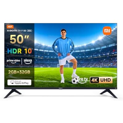 Xiaomi TV F 50, 50 Pulgadas (127 cm), 4K UHD, Smart TV, Fire OS8, Control por Voz Alexa, HDR10, MEMC, Modo Game Boost 120Hz, 2GB+32GB, Compatible con Apple AirPlay Xiaomi TV F 50, 50 Pulgadas (127 cm), 4K UHD, Smart TV, Fire OS8, Control por Voz Alexa, HDR10, MEMC, Modo Game Boost 120Hz, 2GB+32GB, Compatible con Apple AirPlay