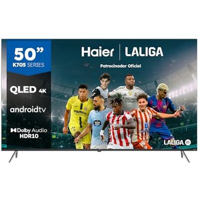 HAIER QLED 4K UHD H50K705UG, 50", Smart TV, Android 11, Dolby Audio, HDR 10, Control Remoto Inteligente, Google Assistant, Bluetooth 5.1, DBX TV, HDMI 2.1 x 4, Sin Marcos, 2024 HAIER QLED 4K UHD H50K705UG, 50", Smart TV, Android 11, Dolby Audio, HDR 10, Control Remoto Inteligente, Google Assistant, Bluetooth 5.1, DBX TV, HDMI 2.1 x 4, Sin Marcos, 2024
