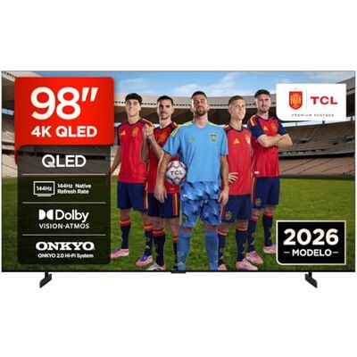 TCL 98A400 Televisor 98 Pulgadas QLED 4K Smart TV, 144Hz, Direct LED, Onkyo 2.0, Dolby Vision & Atmos, HDR10+, Manos Libres, Google TV, Apple AirPlay 2 TCL 98A400 Televisor 98 Pulgadas QLED 4K Smart TV, 144Hz, Direct LED, Onkyo 2.0, Dolby Vision & Atmos, HDR10+, Manos Libres, Google TV, Apple AirPlay 2