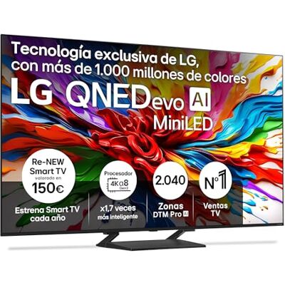 LG 85QNED93A6A TV 85", 4K QNED EVO, Smart TV, WebOS 25, Procesador Potente e Inteligente, MiniLED AI, Super Upscaling, Dolby Vision y Atmos, Alexa/Google Assistant, Negro LG 85QNED93A6A TV 85", 4K QNED EVO, Smart TV, WebOS 25, Procesador Potente e Inteligente, MiniLED AI, Super Upscaling, Dolby Vision y Atmos, Alexa/Google Assistant, Negro