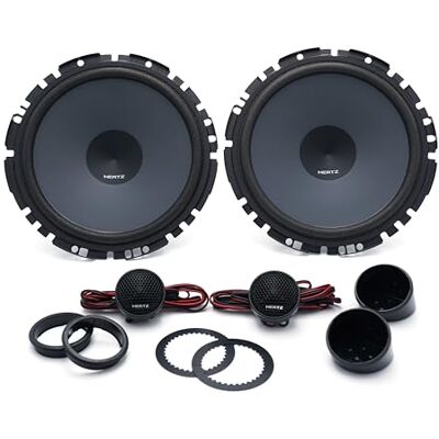 Hertz K 170 Sistema de Sonido para Coche de 2 vías con woofer de 170 mm y tweeters Separados, Pico de 280 W, componentes optimizados para instalaciones OEM y Crossover Integrado Hertz K 170 Sistema de Sonido para Coche de 2 vías con woofer de 170 mm y tweeters Separados, Pico de 280 W, componentes optimizados para instalaciones OEM y Crossover Integrado