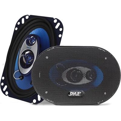 Pyle Par de altavoces para auto de 4” x 6”, Coche, Sistema de altavoces de sonido de 3 vias, 240W por par, Impedancia de 4Ohm y ¾ Pyle Par de altavoces para auto de 4” x 6”, Coche, Sistema de altavoces de sonido de 3 vias, 240W por par, Impedancia de 4Ohm y ¾