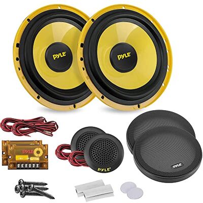 Pyle Sistema de Altavoces para Auto, Par, Woofer de 8”, Potencia de 600V, 4 ohmios, Incluye Rejillas y 2 crossovers Pyle Sistema de Altavoces para Auto, Par, Woofer de 8”, Potencia de 600V, 4 ohmios, Incluye Rejillas y 2 crossovers
