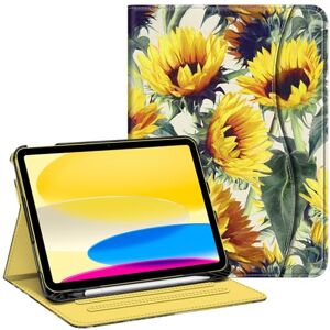 FINTIE Funda para iPad 10.ª generación 10,9 Pulgadas (Modelo 2022), Funda Protectora de visión multiángulo con portalápices y Bolsillo, Reposo/Encendido automático, Girasoles FINTIE Funda para iPad 10.ª generación 10,9 Pulgadas (Modelo 2022), Funda Protectora de visión multiángulo con portalápices y Bolsillo, Reposo/Encendido automático, Girasoles