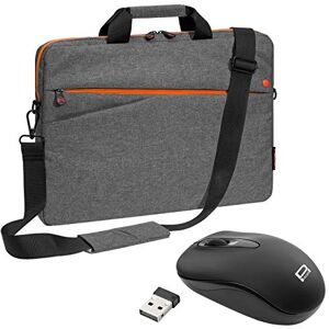 PEDEA Bolsa para portátil de hasta 15,6 pulgadas, con bandolera y ratón inalámbrico, color gris y naranja PEDEA Bolsa para portátil de hasta 15,6 pulgadas, con bandolera y ratón inalámbrico, color gris y naranja