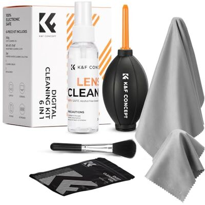 K&F CONCEPT 6 en 1 Kit de Limpieza Cámara para Teclado y Laptop Kit Limpieza Pantalla Todo en Uno con Gel, Spray, Paño, Cepillo y Soplador para PC y TV K&F CONCEPT 6 en 1 Kit de Limpieza Cámara para Teclado y Laptop Kit Limpieza Pantalla Todo en Uno con Gel, Spray, Paño, Cepillo y Soplador para PC y TV