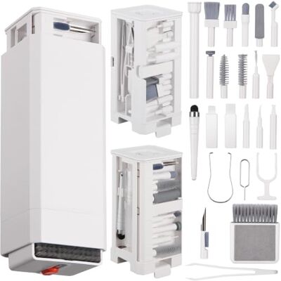 Yoxovo 32 en 1 Kit de limpieza para electrónica, multifuncional, kit de limpieza Adecuado para teléfono móvil, teclado, portátil, Airpods y auriculares, limpieza profunda de dispositivos sensibles Yoxovo 32 en 1 Kit de limpieza para electrónica, multifuncional, kit de limpieza Adecuado para teléfono móvil, teclado, portátil, Airpods y auriculares, limpieza profunda de dispositivos sensibles