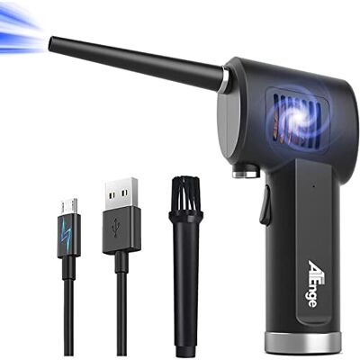 ATEngeus Soplador de Polvo Eléctrico, Soplador de Aire Comprimido Recargable, Aire Comprimido Limpieza PC con cable USB y cepillo limpieza para PC, Teclado, Coche, Oficina ATEngeus Soplador de Polvo Eléctrico, Soplador de Aire Comprimido Recargable, Aire Comprimido Limpieza PC con cable USB y cepillo limpieza para PC, Teclado, Coche, Oficina