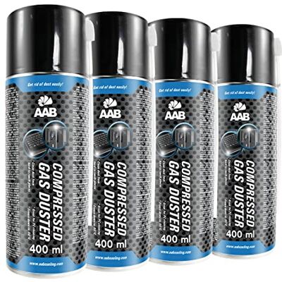 AABCOOLING 4 x Spray de Aire Comprimido 400ml para Limpiar Teclados, Ordenadores, Copiadoras, Cámaras, Impresoras y Otros Equipos Eléctricos, Efectividad Limpieza sin CFC's, Eliminación de Polvo AABCOOLING 4 x Spray de Aire Comprimido 400ml para Limpiar Teclados, Ordenadores, Copiadoras, Cámaras, Impresoras y Otros Equipos Eléctricos, Efectividad Limpieza sin CFC's, Eliminación de Polvo