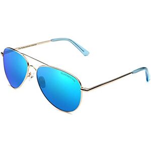 CLANDESTINE Gafas de Sol Unisex Modelo Pilot by Elsa Pataky Color Dorado Lentes de Nylon de Color Azul con Filtro HD y Efecto Espejo Protección UV 400-144 x 51 mm CLANDESTINE Gafas de Sol Unisex Modelo Pilot by Elsa Pataky Color Dorado Lentes de Nylon de Color Azul con Filtro HD y Efecto Espejo Protección UV 400-144 x 51 mm
