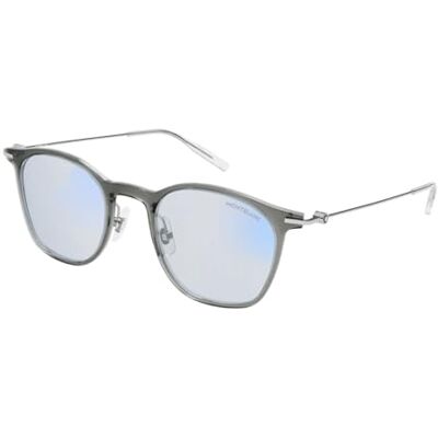MONTBLANC Sunglasses MB0098S Grey-Silver-Light Blue 49 Mens MONTBLANC Sunglasses MB0098S Grey-Silver-Light Blue 49 Mens