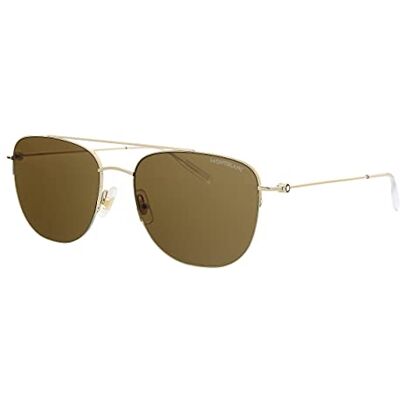 MONTBLANC Sunglasses MB0096S Gold-Gold-Brown 56 Mens MONTBLANC Sunglasses MB0096S Gold-Gold-Brown 56 Mens