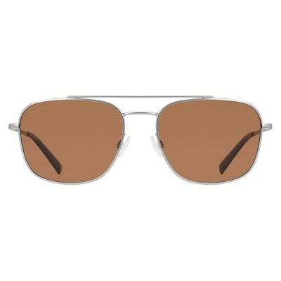 Nautica Men's Sunglasses Matte Silver with Solid Brown Lens Nautica Men's Sunglasses Matte Silver with Solid Brown Lens