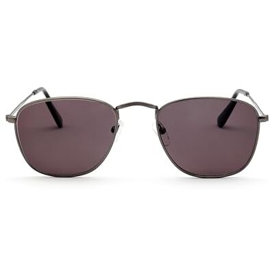 OPULIZE Sky Gafas de sol Montura de metal con borde delgado Forma clásica Lente resistente a los arañazos Color sólido Protección UV400 Gris metálico Puntas negras Hombre Mujer S95-7 OPULIZE Sky Gafas de sol Montura de metal con borde delgado Forma clásica Lente resistente a los arañazos Color sólido Protección UV400 Gris metálico Puntas negras Hombre Mujer S95-7