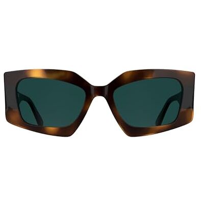 KARL LAGERFELD Women's Sunglasses Tortoise/Black with Solid Petrol Lens KARL LAGERFELD Women's Sunglasses Tortoise/Black with Solid Petrol Lens
