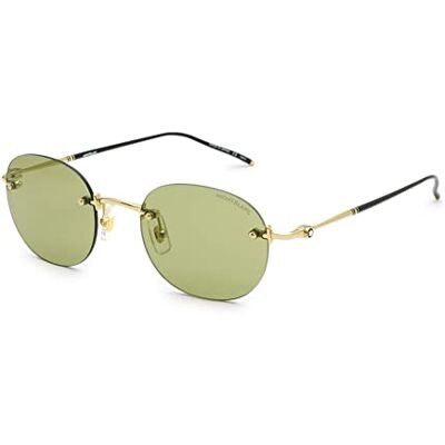 MONTBLANC Sunglasses MB0126S Gold-Gold-Green 51 Mens MONTBLANC Sunglasses MB0126S Gold-Gold-Green 51 Mens