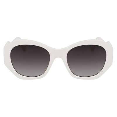 KARL LAGERFELD Women's Sunglasses White with Gradient Smoke Lens KARL LAGERFELD Women's Sunglasses White with Gradient Smoke Lens