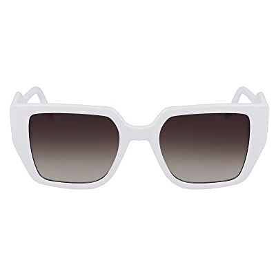 KARL LAGERFELD Women's Sunglasses White with Gradient Brown Lens KARL LAGERFELD Women's Sunglasses White with Gradient Brown Lens