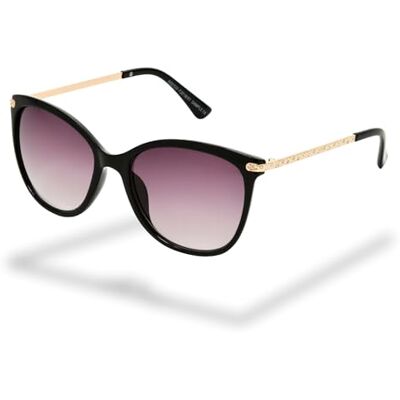 Foster Grant Mireya gafas de sol mujer – montura ojo de gato negra con detalles de cristales, cristales degradados antirrayaduras & UV400 para un look glamuroso Foster Grant Mireya gafas de sol mujer – montura ojo de gato negra con detalles de cristales, cristales degradados antirrayaduras & UV400 para un look glamuroso