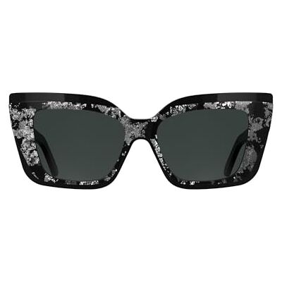 KARL LAGERFELD Women's Sunglasses Black/Silver with Solid Smoke Lens KARL LAGERFELD Women's Sunglasses Black/Silver with Solid Smoke Lens