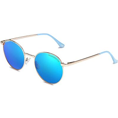 CLANDESTINE Gafas de Sol Unisex Modelo Orbita Color Dorado Cristal de Nylon Polarizado en Color Azul con Filtro HD Montura de Acero Protección UV 400-144 x 51 mm CLANDESTINE Gafas de Sol Unisex Modelo Orbita Color Dorado Cristal de Nylon Polarizado en Color Azul con Filtro HD Montura de Acero Protección UV 400-144 x 51 mm