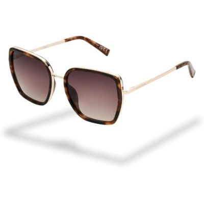 Foster Grant Fashion gafas de sol mujer – montura geométrica grande carey con patillas metálicas, cristales marrones antirrayaduras & UV400 Foster Grant Fashion gafas de sol mujer – montura geométrica grande carey con patillas metálicas, cristales marrones antirrayaduras & UV400
