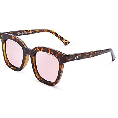 CLANDESTINE Gafas de Sol Unisex Modelo Quadrato Color Habana Cristal Polarizado en Color Rosa con Filtro HD -Montura de Pasta Protección UV 400-144 x 51 mm CLANDESTINE Gafas de Sol Unisex Modelo Quadrato Color Habana Cristal Polarizado en Color Rosa con Filtro HD -Montura de Pasta Protección UV 400-144 x 51 mm
