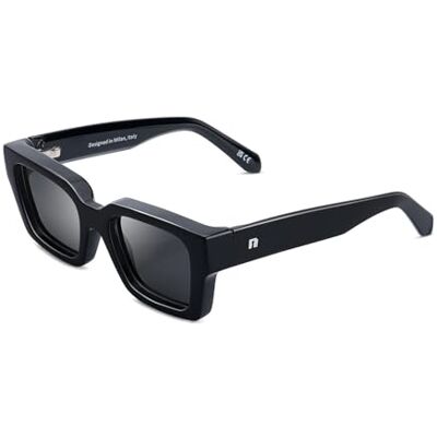 CLANDESTINE Gafas de Sol Unisex Colección Model Modelo Nesso Montura de Acetato Color Negro Brillo Lentes de Nylon Polarizado de Color Negro Protección UV 400 CLANDESTINE Gafas de Sol Unisex Colección Model Modelo Nesso Montura de Acetato Color Negro Brillo Lentes de Nylon Polarizado de Color Negro Protección UV 400