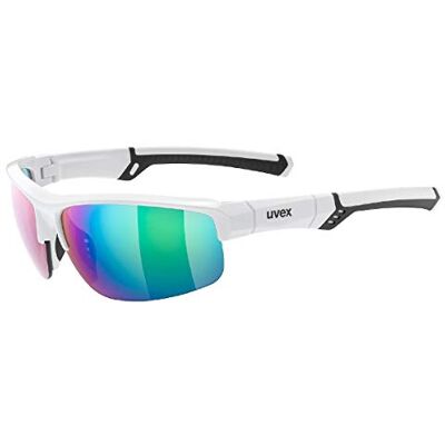 Uvex sportstyle 226, gafas deportivas unisex, de espejo, comodidad sin presión y sujeción perfecta, white/green, one size Uvex sportstyle 226, gafas deportivas unisex, de espejo, comodidad sin presión y sujeción perfecta, white/green, one size