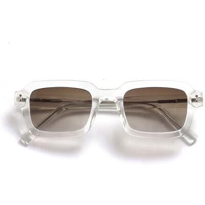 OPULIZE EDG Gafas de sol hombre y mujer, Lentes Antideslumbrante, Protección UV, Rectangular, Transparente OPULIZE EDG Gafas de sol hombre y mujer, Lentes Antideslumbrante, Protección UV, Rectangular, Transparente