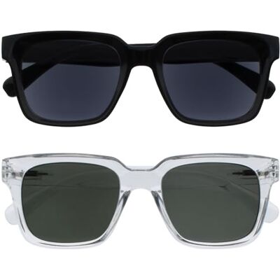 OPULIZE RA Gafas de sol hombre y mujer Lentes Polarizadas Negras/Verdes Paquete de 2 Protección UV Antirreflectantes y Antideslumbrante Negro/Claro OPULIZE RA Gafas de sol hombre y mujer Lentes Polarizadas Negras/Verdes Paquete de 2 Protección UV Antirreflectantes y Antideslumbrante Negro/Claro