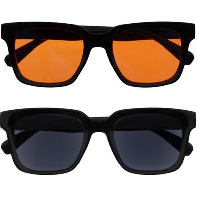OPULIZE RA Gafas de sol hombre y mujer Lentes Polarizadas Naranjas/Negras Paquete de 2 Protección UV Antirreflectantes y Antideslumbrante Negro OPULIZE RA Gafas de sol hombre y mujer Lentes Polarizadas Naranjas/Negras Paquete de 2 Protección UV Antirreflectantes y Antideslumbrante Negro