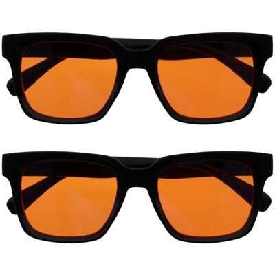 OPULIZE RA Gafas de sol hombre y mujer Lentes Naranjas Protección UV Antirreflectantes y Antideslumbrante Paquete de 2 Negro OPULIZE RA Gafas de sol hombre y mujer Lentes Naranjas Protección UV Antirreflectantes y Antideslumbrante Paquete de 2 Negro