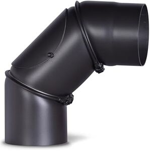 FIREFIX Tubo de chimenea (120 mm de diámetro, chapa de acero para chimenea, tubo de chimenea revestido, ajustable de 0 a 90 grados, con puerta de limpieza) FIREFIX Tubo de chimenea (120 mm de diámetro, chapa de acero para chimenea, tubo de chimenea revestido, ajustable de 0 a 90 grados, con puerta de limpieza)