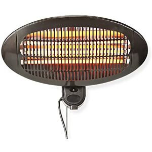 NEDIS Calefactor de terraza 2000 W 3 ajustes de calor montaje en pared IP34 negro 1,40 m NEDIS Calefactor de terraza 2000 W 3 ajustes de calor montaje en pared IP34 negro 1,40 m
