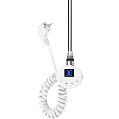 EMKE Barra de calefacción con termostato para radiador de baño, 1200 W, cartucho de calefacción de acero inoxidable para radiadores, toallas, calentador de toallas, eléctrico, color blanco EMKE Barra de calefacción con termostato para radiador de baño, 1200 W, cartucho de calefacción de acero inoxidable para radiadores, toallas, calentador de toallas, eléctrico, color blanco