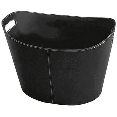 FIREFIX Cesta ovalada de piel, color negro FIREFIX Cesta ovalada de piel, color negro