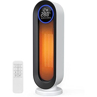 COOCHEER Calefactor de cerámica de 2000 W, 3 modos de funcionamiento, Eco Calefacción eléctrica de bajo consumo, Radiador eléctrico, oscilación de 100 ° para el hogar y la oficina COOCHEER Calefactor de cerámica de 2000 W, 3 modos de funcionamiento, Eco Calefacción eléctrica de bajo consumo, Radiador eléctrico, oscilación de 100 ° para el hogar y la oficina