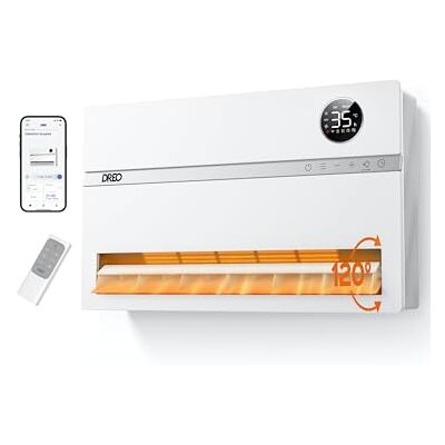 DREO Calefactor smart de pared, radiador eléctrico de bajo consumo 2000W, oscilación vertical de 120°, termostato, control remoto, temporizador de 24H, fácil montaje, compatible con Alexa, WH719S DREO Calefactor smart de pared, radiador eléctrico de bajo consumo 2000W, oscilación vertical de 120°, termostato, control remoto, temporizador de 24H, fácil montaje, compatible con Alexa, WH719S