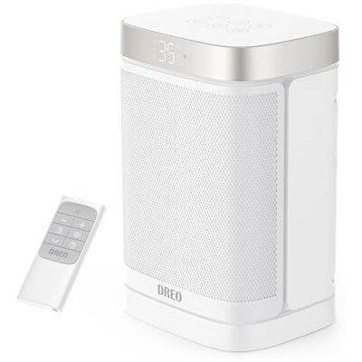 Dreo Calefactor Eléctrico 1500W con Oscilación 70°, Calentador Cerámico con Termostato, Mando a Distancia, 3 Modos, 3 Velocidades, Temporizador 12H, Sobrecalentamiento y Vuelco, Modo ECO, Blanco Dreo Calefactor Eléctrico 1500W con Oscilación 70°, Calentador Cerámico con Termostato, Mando a Distancia, 3 Modos, 3 Velocidades, Temporizador 12H, Sobrecalentamiento y Vuelco, Modo ECO, Blanco