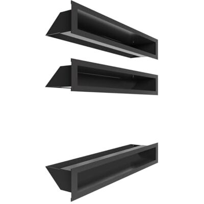KRATKI LUFT 9X60cm Rejilla de chimenea Simple Set para chimenea con vidrio recto 3 piezas KRATKI LUFT 9X60cm Rejilla de chimenea Simple Set para chimenea con vidrio recto 3 piezas