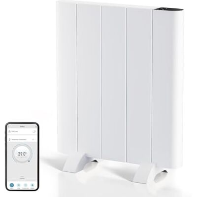 EMKE Calefacción eléctrica de 700 W, convector, ahorro de energía, montaje en pared y soporte, radiador eléctrico móvil, calefacción por infrarrojos con pantalla LCD y temporizador semanal EMKE Calefacción eléctrica de 700 W, convector, ahorro de energía, montaje en pared y soporte, radiador eléctrico móvil, calefacción por infrarrojos con pantalla LCD y temporizador semanal