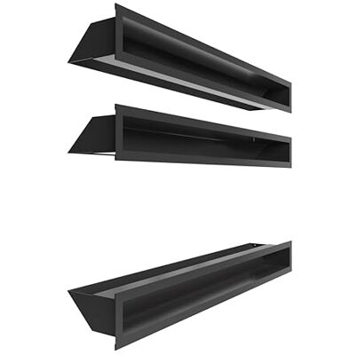 KRATKI Juego de rejilla de chimenea LUFT simple 3x80cm para chimenea con vidrio recto 3 piezas KRATKI Juego de rejilla de chimenea LUFT simple 3x80cm para chimenea con vidrio recto 3 piezas
