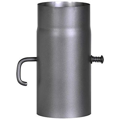 FIREFIX Tubo de estufa de acero de 2 mm de grosor (tubo de humo) de 130 mm de diámetro, para estufas y hogueras, Senotherm, color gris oscuro, 250 mm de largo con tapa reguladora FIREFIX Tubo de estufa de acero de 2 mm de grosor (tubo de humo) de 130 mm de diámetro, para estufas y hogueras, Senotherm, color gris oscuro, 250 mm de largo con tapa reguladora