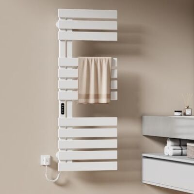 EMKE Calentador de baño eléctrico, toallero, 500 x 1300 mm, radiador de toallas, calentador de toallas, eléctrico para Alexa, Google Home y aplicación, blanco EMKE Calentador de baño eléctrico, toallero, 500 x 1300 mm, radiador de toallas, calentador de toallas, eléctrico para Alexa, Google Home y aplicación, blanco