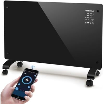 Aigostar Radiador Electrico Bajo Consumo Silencioso, Conexión Wi-Fi, 2000 W Convector Eléctrico de Vidrio Ultra Fino, 3 Modos y ECO, Temporizador de 24 Horas, Pantalla LED Táctil, Pared o Suelo, Helen Aigostar Radiador Electrico Bajo Consumo Silencioso, Conexión Wi-Fi, 2000 W Convector Eléctrico de Vidrio Ultra Fino, 3 Modos y ECO, Temporizador de 24 Horas, Pantalla LED Táctil, Pared o Suelo, Helen