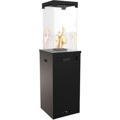 KRATKI Patio Light Calefactor Exterior a Gas para Jardín y Terraza 8,2 kW – Propano/Butano G30/30 mbar – Chimenea sin Humo – Diseño Negro con Cristal Templado KRATKI Patio Light Calefactor Exterior a Gas para Jardín y Terraza 8,2 kW – Propano/Butano G30/30 mbar – Chimenea sin Humo – Diseño Negro con Cristal Templado