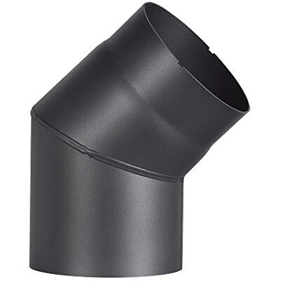 FIREFIX Arco de tubo de estufa de acero de 2 mm de grosor (tubo de humo) de 160 mm de diámetro, para estufas y fuegos Senotherm, negro, 45 grados, sin puerta de limpieza FIREFIX Arco de tubo de estufa de acero de 2 mm de grosor (tubo de humo) de 160 mm de diámetro, para estufas y fuegos Senotherm, negro, 45 grados, sin puerta de limpieza