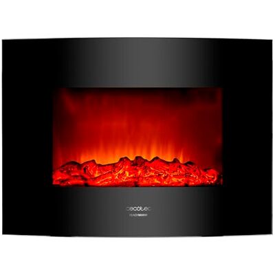 Cecotec Chimenea Eléctrica Decorativa 22” con Mando a Distancia Ready Warm 2210 Curved Flames. Máxima Potencia 2000W, 2 Intensidades, Panel Curvo de Cristal Templado, Llama Ajustable, Temporizador Cecotec Chimenea Eléctrica Decorativa 22” con Mando a Distancia Ready Warm 2210 Curved Flames. Máxima Potencia 2000W, 2 Intensidades, Panel Curvo de Cristal Templado, Llama Ajustable, Temporizador